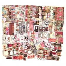 200PCS Vintage Scrapbooking Supplies Pack, Aesthetic Pink Retro Collection