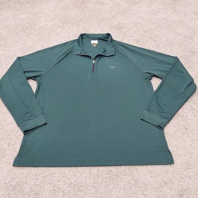 Greg Norman Play Dry Quarter zip Jacket Large Green long sleeve logo on chest