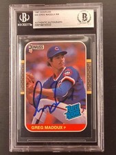 1987 Donruss #36 Greg Maddux Rated Rookie AUTO Beckett Authentic