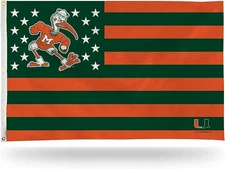 University of Miami Hurricanes Premium 3x5 Feet Flag Banner Country Design...