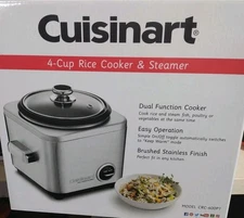 Cuisinart CRC-400P1 4-Cup Rice Cooker, Stainless Steel, New in Box, 