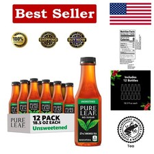 Pure Leaf Unsweetened Iced Tea - Zero Sugar  Calories, 12x18.5 Fl Oz Bottles
