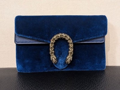 GUCCI Dionysus Super Mini 476432 Chain Shoulder Bag Velvet 0959 Auth