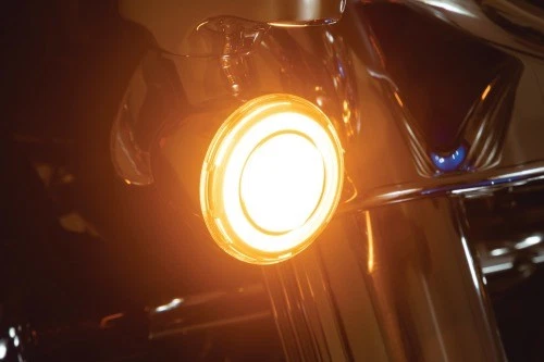 Conversiones de señal de giro frontal LED Kuryakyn Tracer - blanco/ámbar - humo 2904 Foto 3 de 4