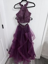 Two Piece Prom Dress With Beaded Halter