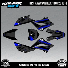 Graphics Kit for Kawasaki KLX110 KLX110R/RL (2010-2024) Fresh Series -Blue Shift