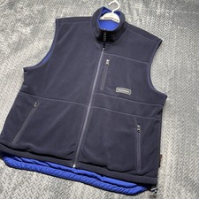 Vintage Polo Sport Ralph Lauren Reversible Polartec Fleece Vest Men XL Blue Navy