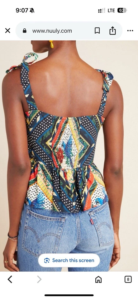 Top Farm For Anthropologie Farm Rio Tropical Carmen Peplum Talla XS. Precio de venta sugerido por el fabricante 128 USD Foto 4 de 4