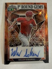 NOLAN SCHANUEL AUTOGRAPHED RC 2023 LEAF METAL PRISMATIC FIRE #7/10