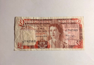 Gibraltar : vintage Pound Banknote