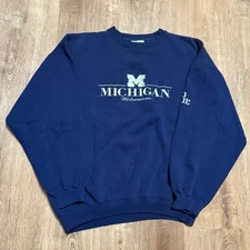 Vtg University Of Michigan Embroidered CS Crable Sportswear Sweatshirt Sz XL