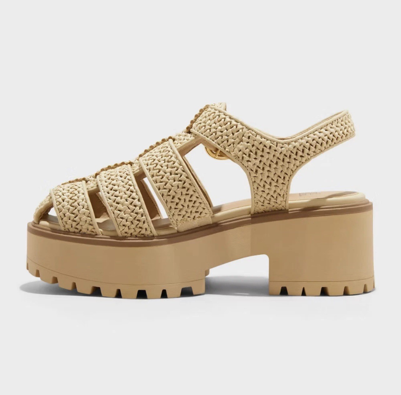 Women's Elide Raffia Fisherman Platform Heels with Memory Foam Insole Size 11