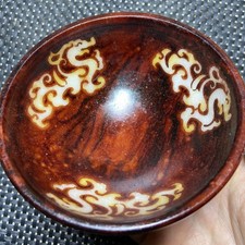 Old Collectible Bowl Antique Jade Xiuyu Jade Carved Vintage Ornament