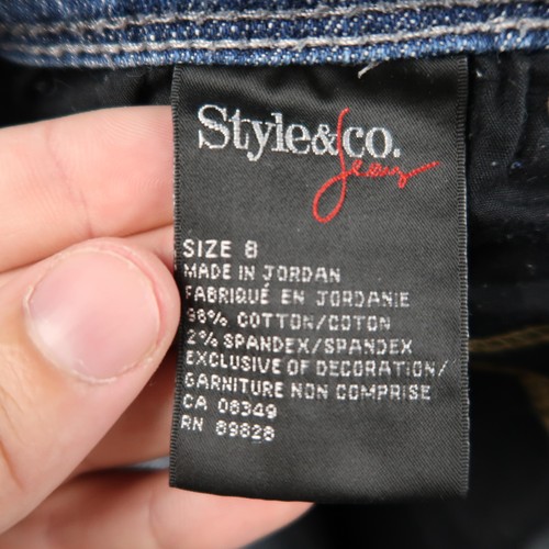 Pantalones de mezclilla elásticos Style & Co para mujer 8 azules Bootcut control abdomen - Imagen 14 de 15