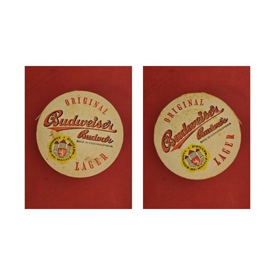 Budweiser Budvar gelber Kreis Brauerei Bierdeckel Beermat
