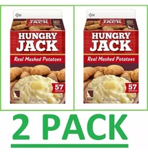 *2PK**Hungry Jack Mashed Potatoes Easy Instant Tasty Food Bulk Box 2X3.25Lb