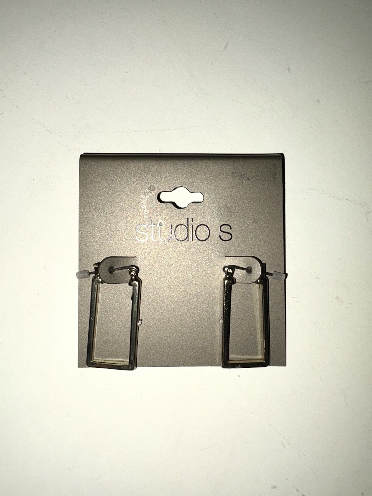 Studio S rectangular silver hoops - image 1