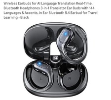 3-in-1 AI Language Translation Earbuds, Real-Time ..