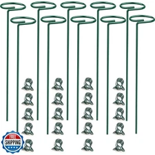 SUNYAY 10 pcs 24 inch Metal Single Stem Flower Plant Support Stak