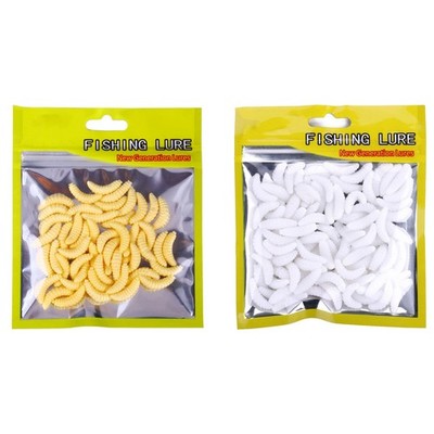 50PCS Fisch Maggot Locken lebensechte Grub Soft K?der Silikon k��nstlicher K?der