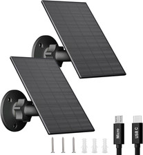 2W Solar Panel for Security Cameras, IP65 Waterproof, 7.2Ft Cable 2 Pack 