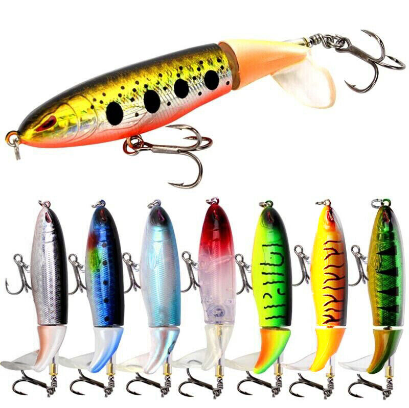1-8 Pcs Whopper Plopper Topwater Floating Fishing Lures Rotating Tail for Bass