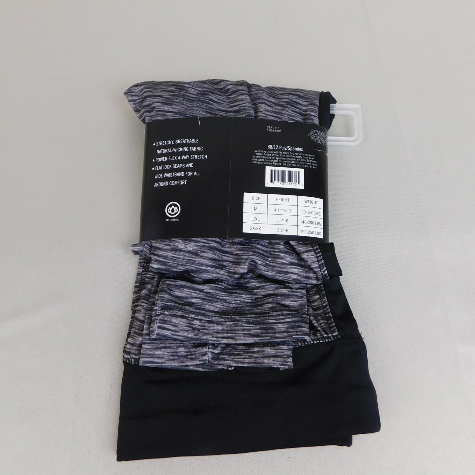 Zone Pro ActiveWear, SpaceDye Stretch Leggings BlackWhite, Medium