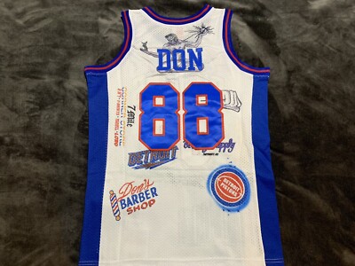 Mitchel l& Ness Men's White Blue NBA Detroit Pistons Don Big Sean