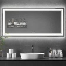 60x 28 inch Bathroom mirror, LED Mirror with 3 Color Modes, Smart Vanity Mirror