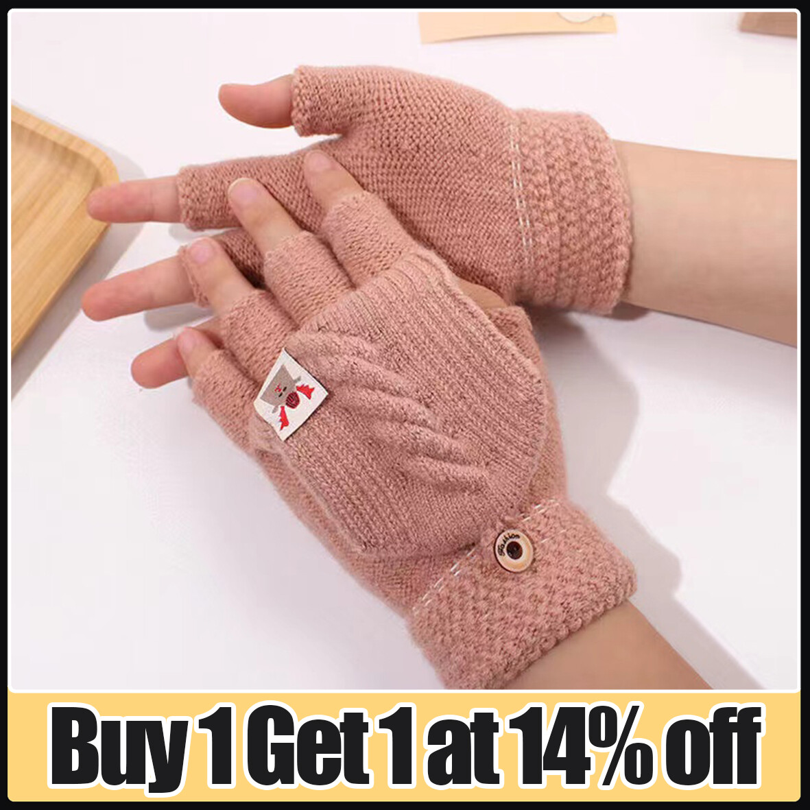 Womens Ladies Fingerless Half Capped in Gloves Winter Warm Combo Mittens
