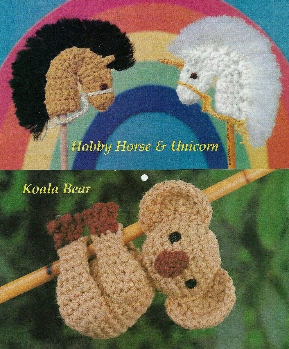 KOALA BEAR HOBBY HORSE UNICORN TOPPER DIGEST SIZE CROCHET