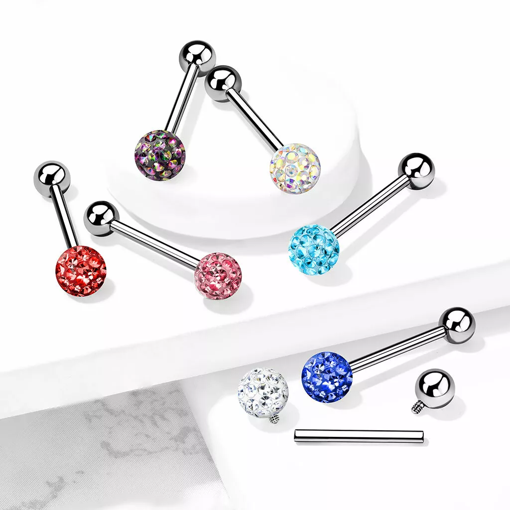 Internally threaded tongue ring balls sale