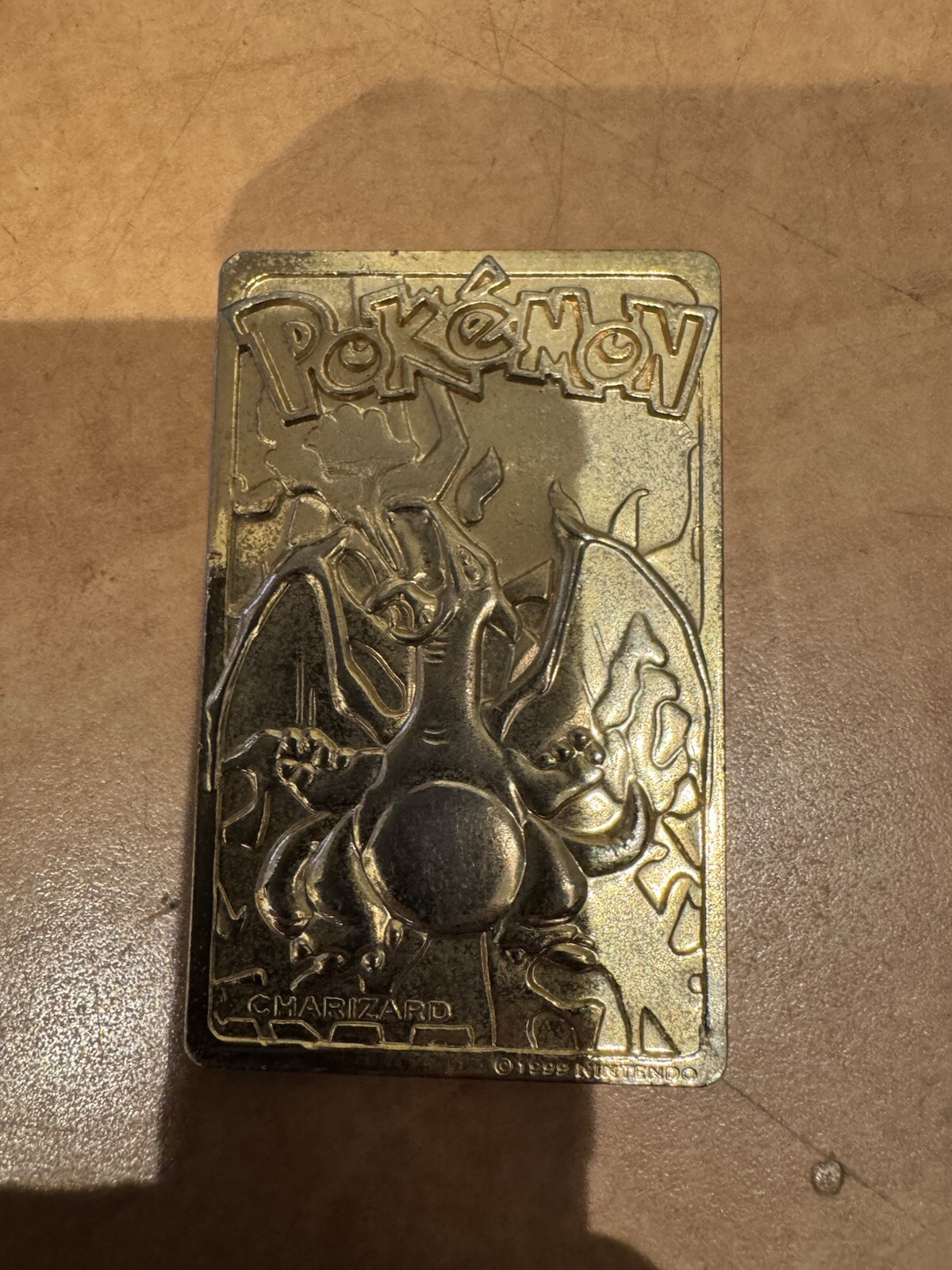 Pokemon Charizard 23k Gold Plated 1999 Burger King Card