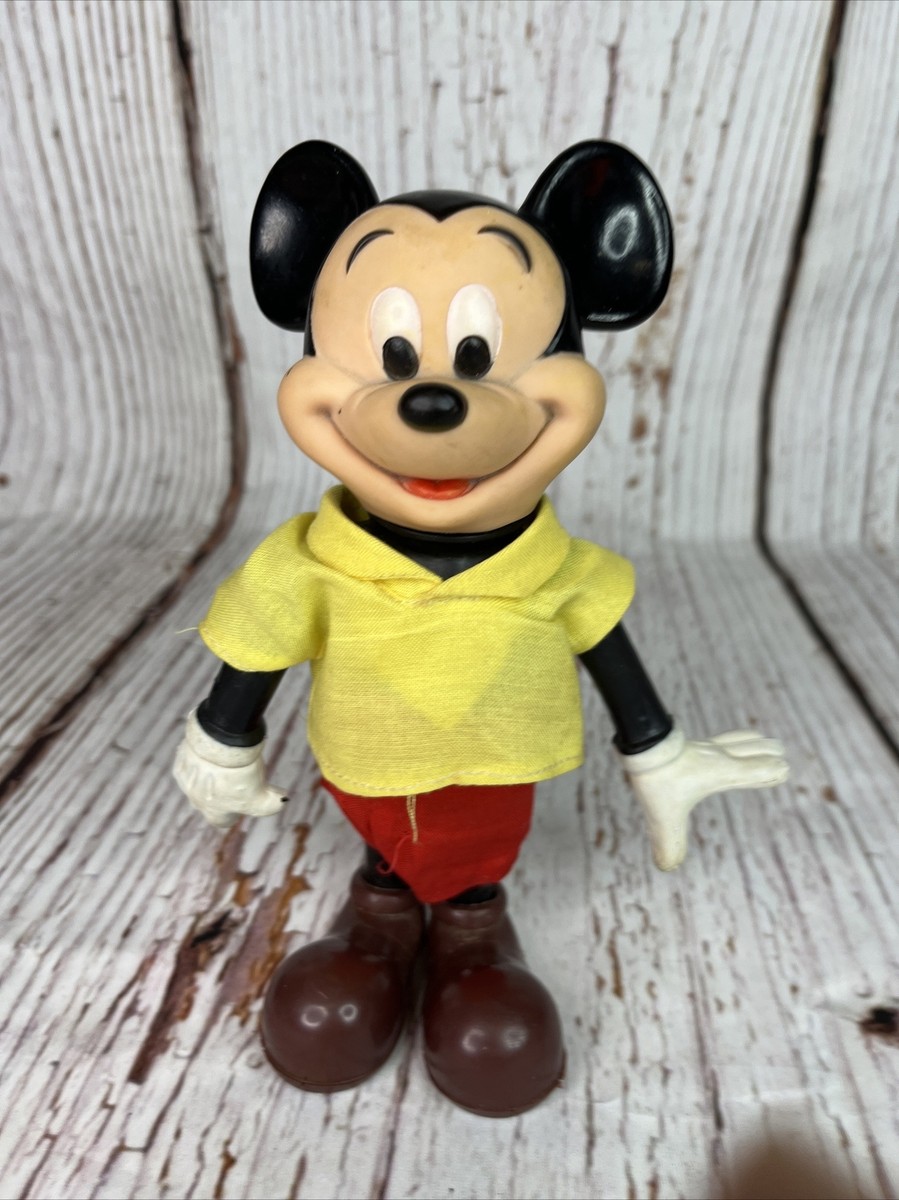 Vintage 1960s Walt Disney Mickey Mouse Doll Figure Plastic
