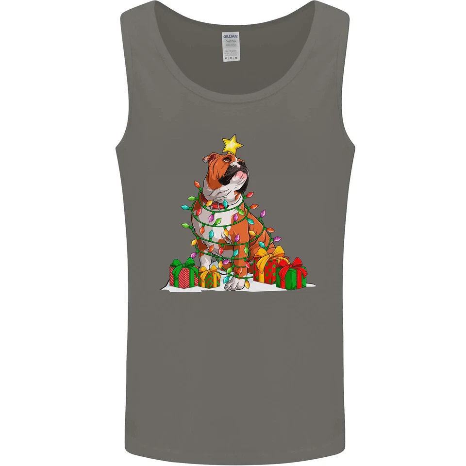 Gildan 64200 Herren Boxer Hund Xmas Tank Top Weste Schwarz - Bild 2 von 4