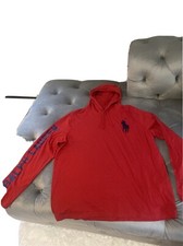 Ralph Lauren Polo 1967 Big Pony USA Flag Hooded Long Sleeve T-Shirt Men's SZ XL