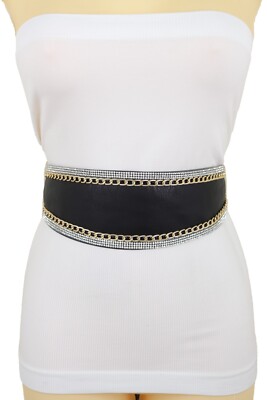 Black Wide Fabric Woman Fashion Belt with ties.​ Women Fashion Extra Long Fabric Wide Tie Belt High Waist  main image 3