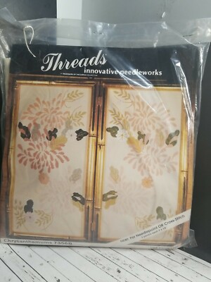 Chrysanthemums Threads Innovative Needlework Point 7356B Caron 1982 Cross Stitch