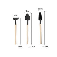 3 Pcs Wood Handle Garden Tool Set Garden Mini Tool Set Planting Gardening