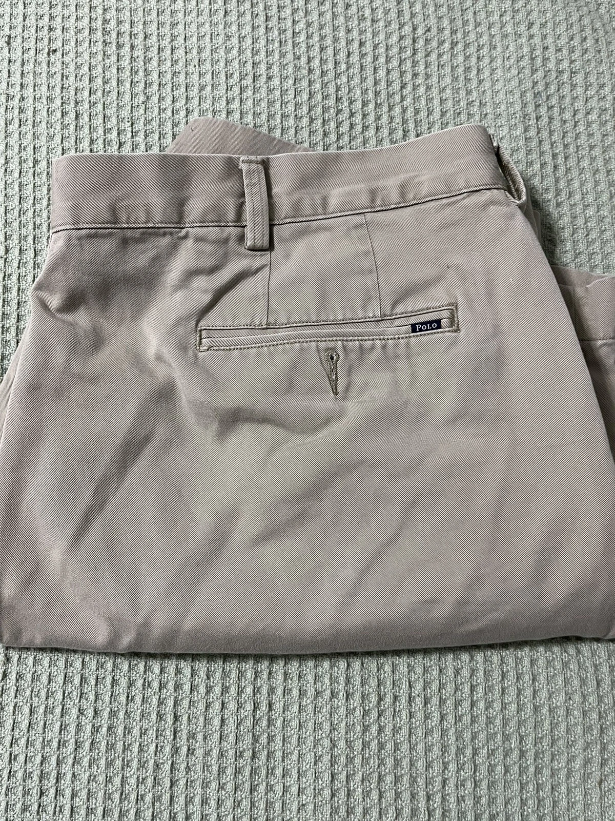 Polo Ralph Lauren Mens Shorts 42 100% Cotton Beige Khaki 9" Inseam Flat Front