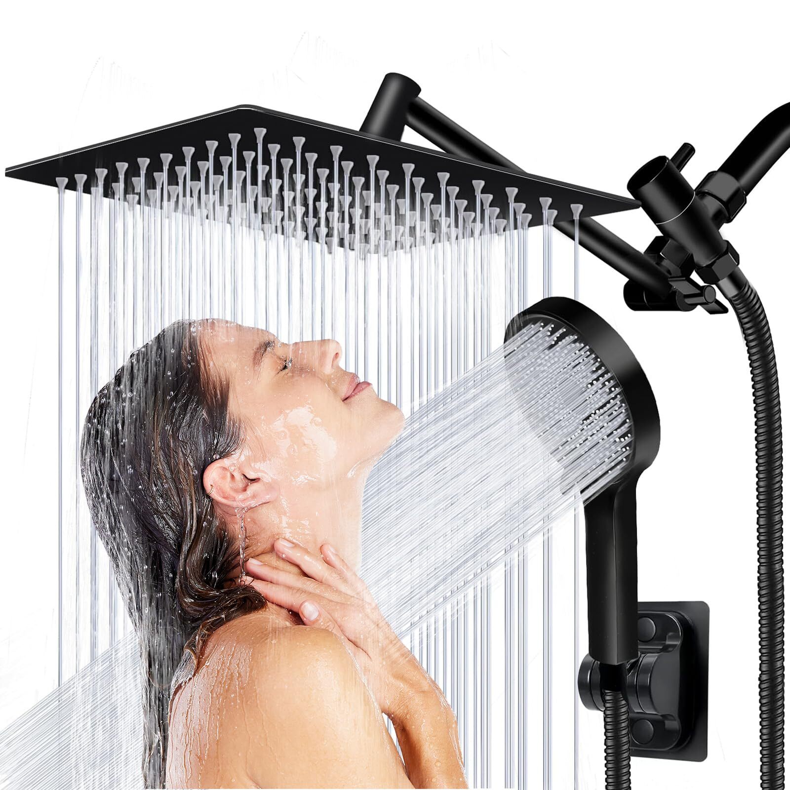 Shower Head, 8 inch Multifunction High Pressure Rain Shower Head with Handhel...