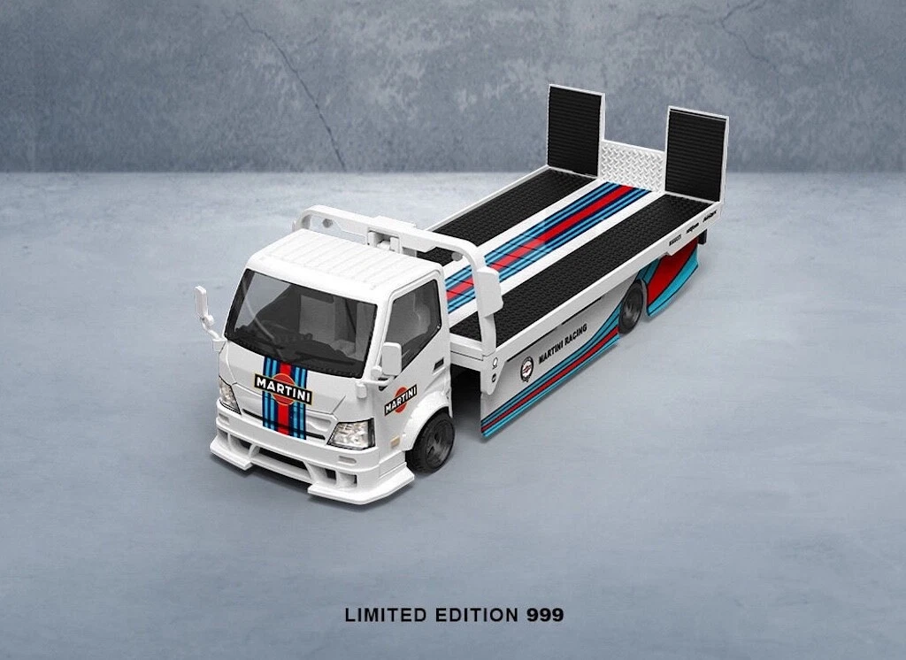 TM 1:64 H300 Flatbed Transport Trailer Truck Sports Model Diecast Metal Car