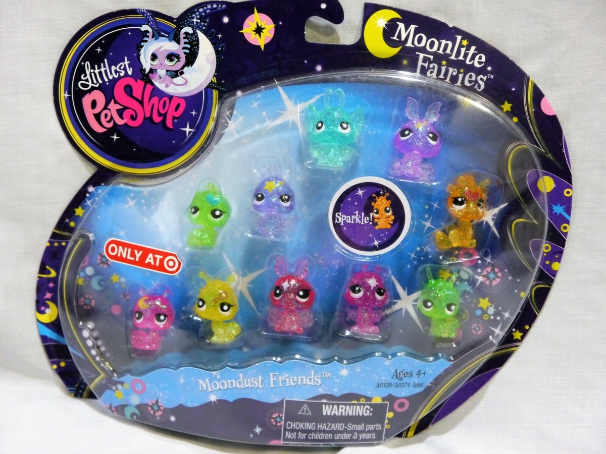 Littlest PetShop Moonlite Fairies Sparkle Moondust Friends Set of 10 LPS