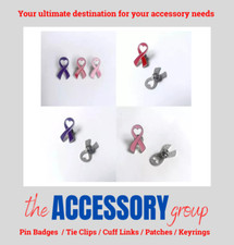 New Purple Ribbon with Heart Breast Cancer Awareness Symbol pin badge tie pin