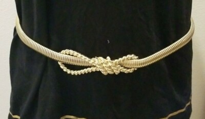 Accessocraft NYC Vintage Double Stretch Gold Metal Coil Belt S/M Vintage-ACCESSOCRAFT-N-Y-C-  main image 2