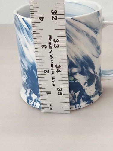 Anthropologie Letter "R" Blue Marbled Coffee Mug Cup (P10) - Picture 9 of 10