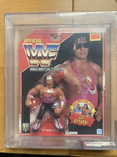 WWF HASBRO AFA GRADED 85 RED CARD BRET HART...