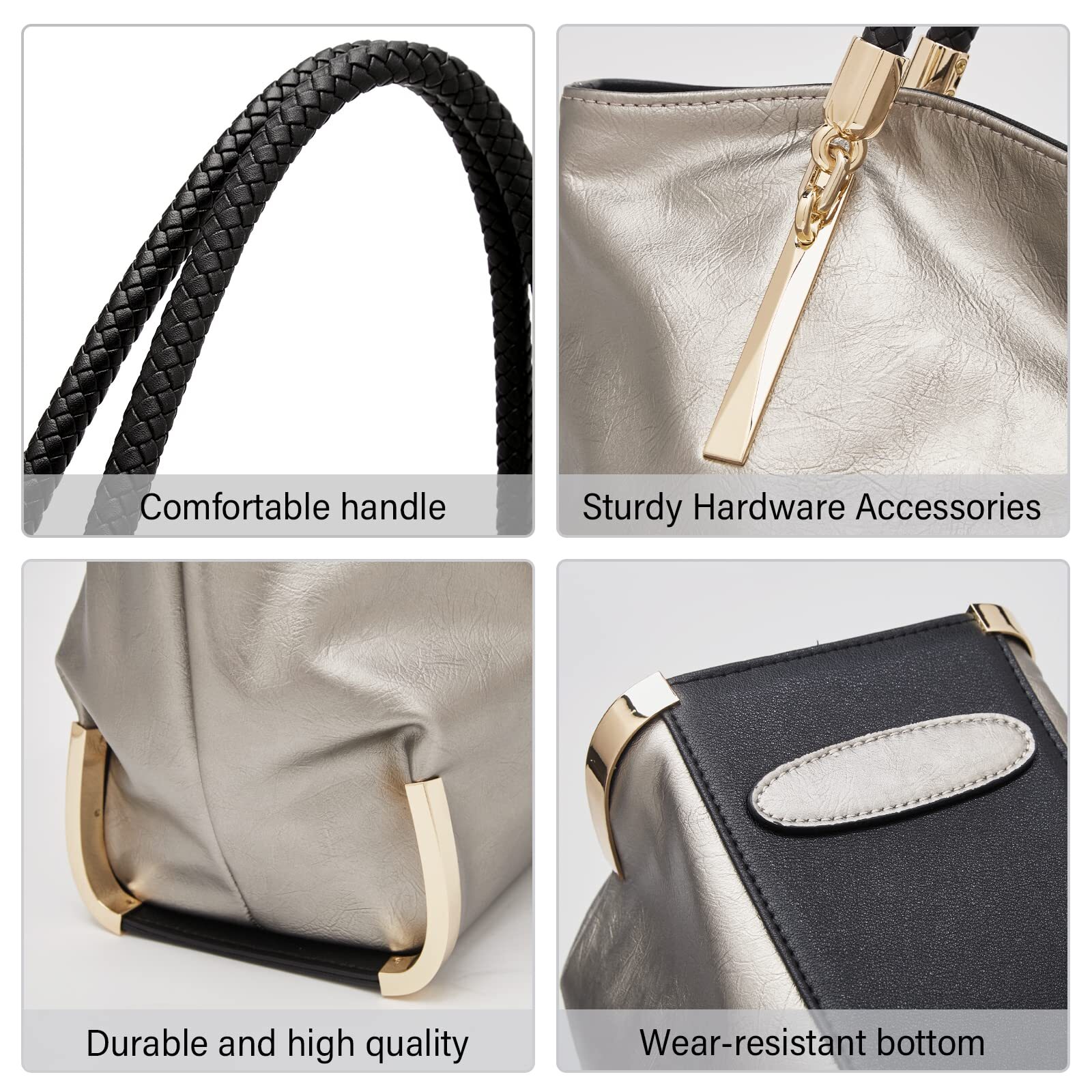 FOXLOVER Large Capacity Tote Designer Handbags for Women Genuine