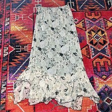 VTG Asymmetrical Fairy Grunge Floral Maxi Skirt Whimsical Y2K Boho Size 4