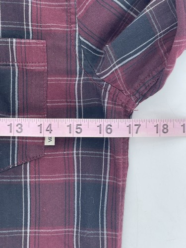 Vans Boys Flannel Button Up Shirt Youth Size M Medium Purple Plaid Long Sleeve - Picture 6 of 8